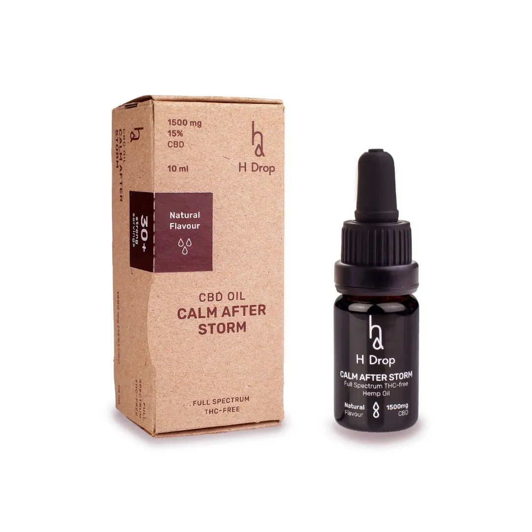 h drop calm storm 15% cbd aliejus